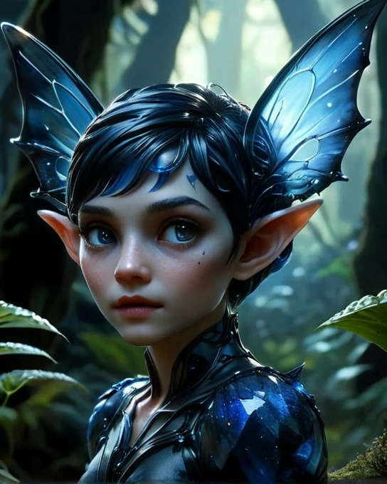 made of ral-obsdn, Cinematic still, detailed Painting, "Bluewald Pixie", Simple and clean, Wizardcore, very intricate detailed, amazing quality