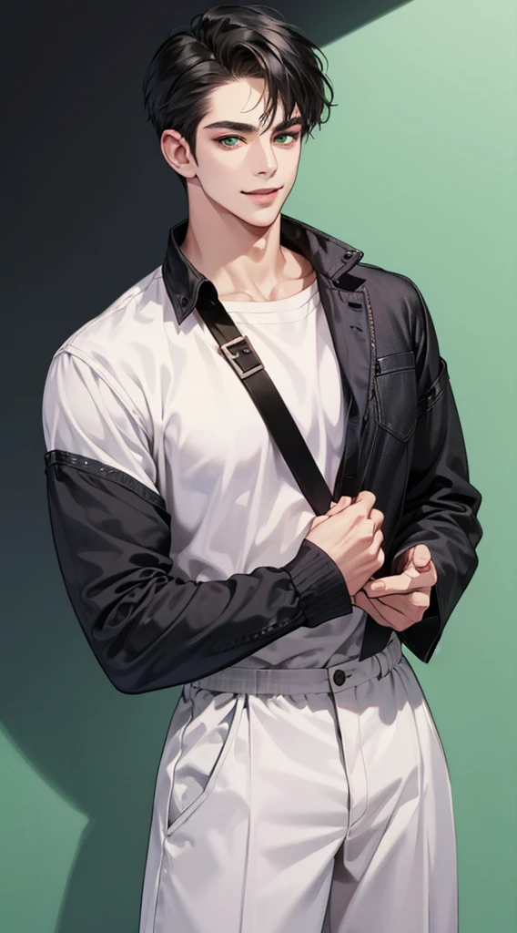 1boy, adult, handsome, perfect face, detailed eyes and face, clean shaved, sixpack, dynamic lighting, unreal engine 5, hd picture, satoru gojo, white hair, clean armpits without hair ,short hair, blue eyes, white skin, bed mattress details, basketball jersey, white eyelashes