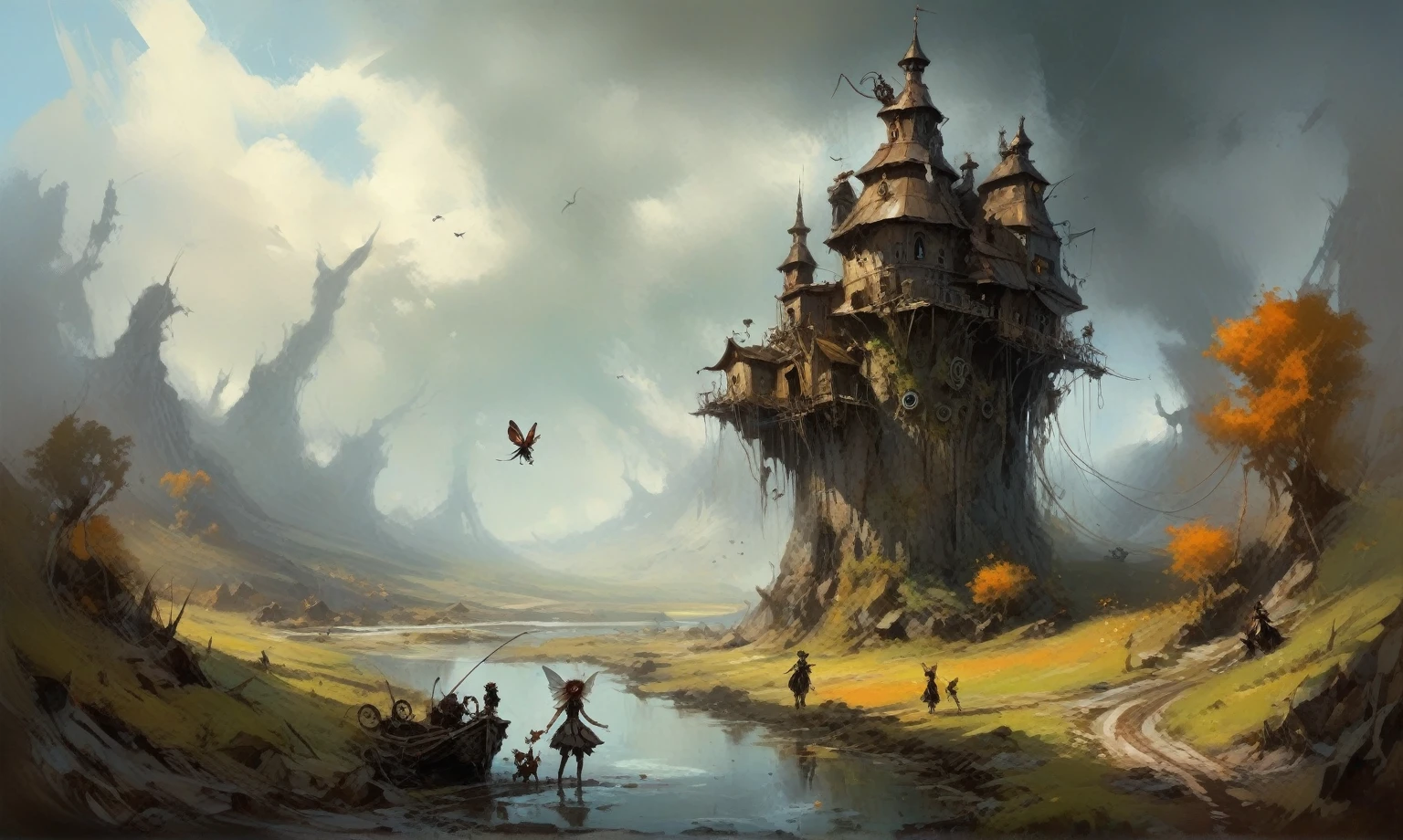 ((angry fairies)),le pays des fées menaçant,lieux sinistres,joli visage,threatening landscape,Iryna Yermolova,Nicolas Samori,Alexey Egorov,Alina Ivantchenko,steampunk