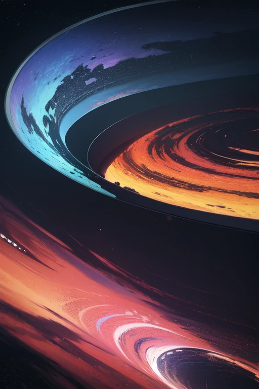 Crie uma imagem com umabpaisagem de fundo e tudo rosa e preto e que contenha lobos 