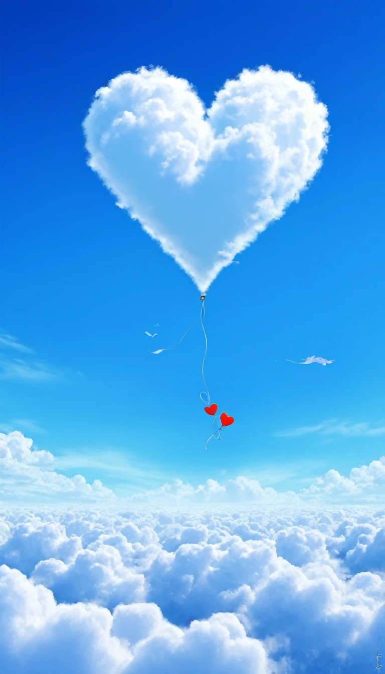 (masterpiece, best quality:1.2), greeting card design，I Love you,Sky，love
