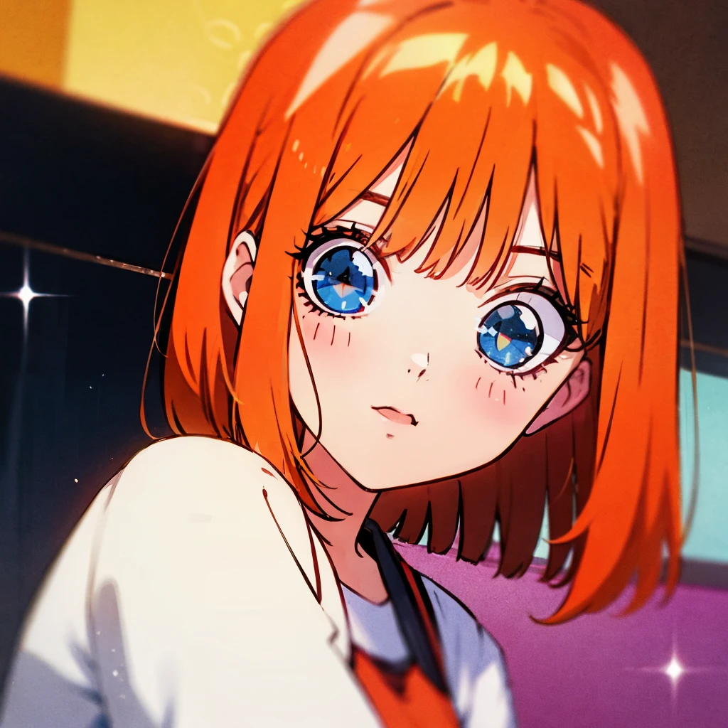 Vintage anime girl, 90's anime style, old animes, noise, chromatic aberration, good quality, old anime, naoko takeuchi style, vintage anime, sparkling big eyes, hair ribbon, yotsuba nakano