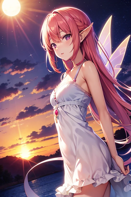 Anime female pretty fairy world fantasy sunrise  