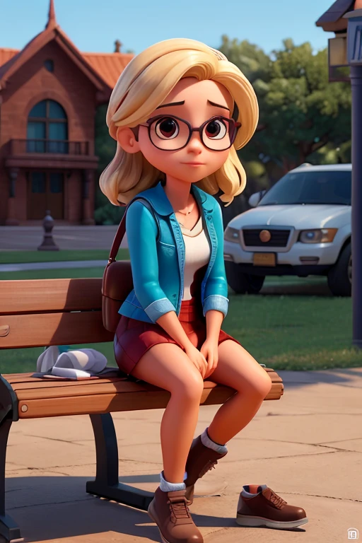 um close up de uma estatueta de uma mulher em um traje, Sitting on a park bench, a 3D rendering of Jason Chan, vencedor do concurso central zbrush, arte digital, personagem 3D art, Personagem 3D, personagem 3D, personagem 3D render, High detail iconic character, design de personagens de alta qualidade, Personagem 3D realistic, para alugar artista 3d, personagem pequeno. motor irreal 5