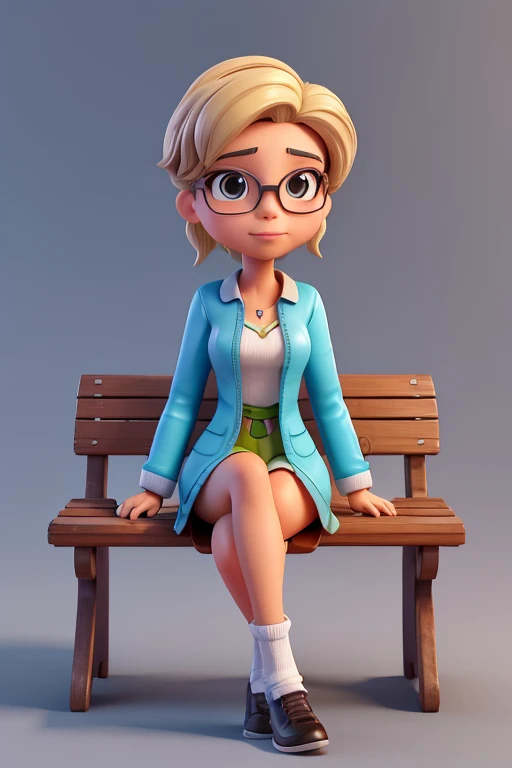 um close up de uma estatueta de uma mulher em um traje, Sitting on a park bench, a 3D rendering of Jason Chan, vencedor do concurso central zbrush, arte digital, personagem 3D art, Personagem 3D, personagem 3D, personagem 3D render, High detail iconic character, design de personagens de alta qualidade, Personagem 3D realistic, para alugar artista 3d, personagem pequeno. motor irreal 5