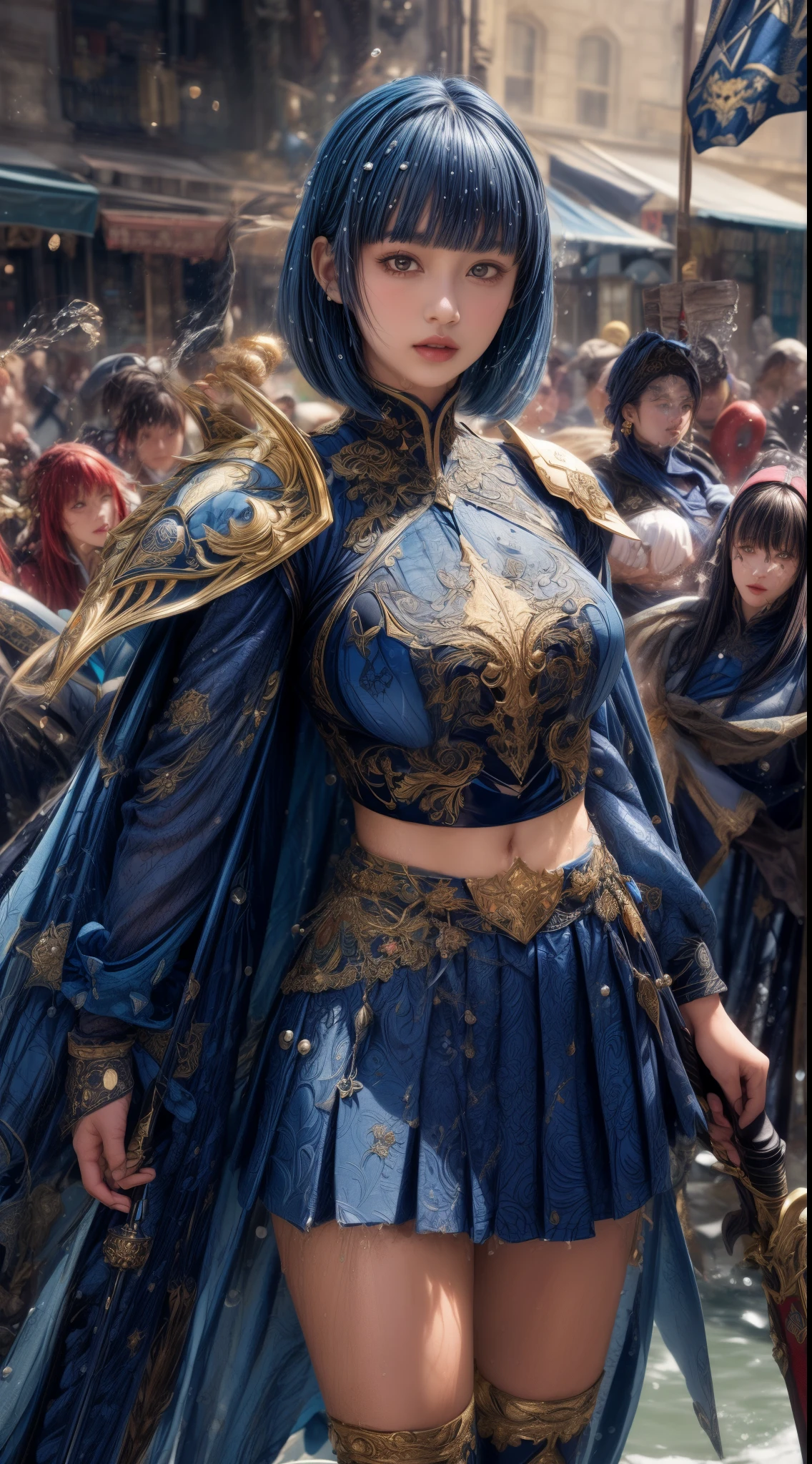 A close up of a woman in a costume with a sword - SeaArt AI