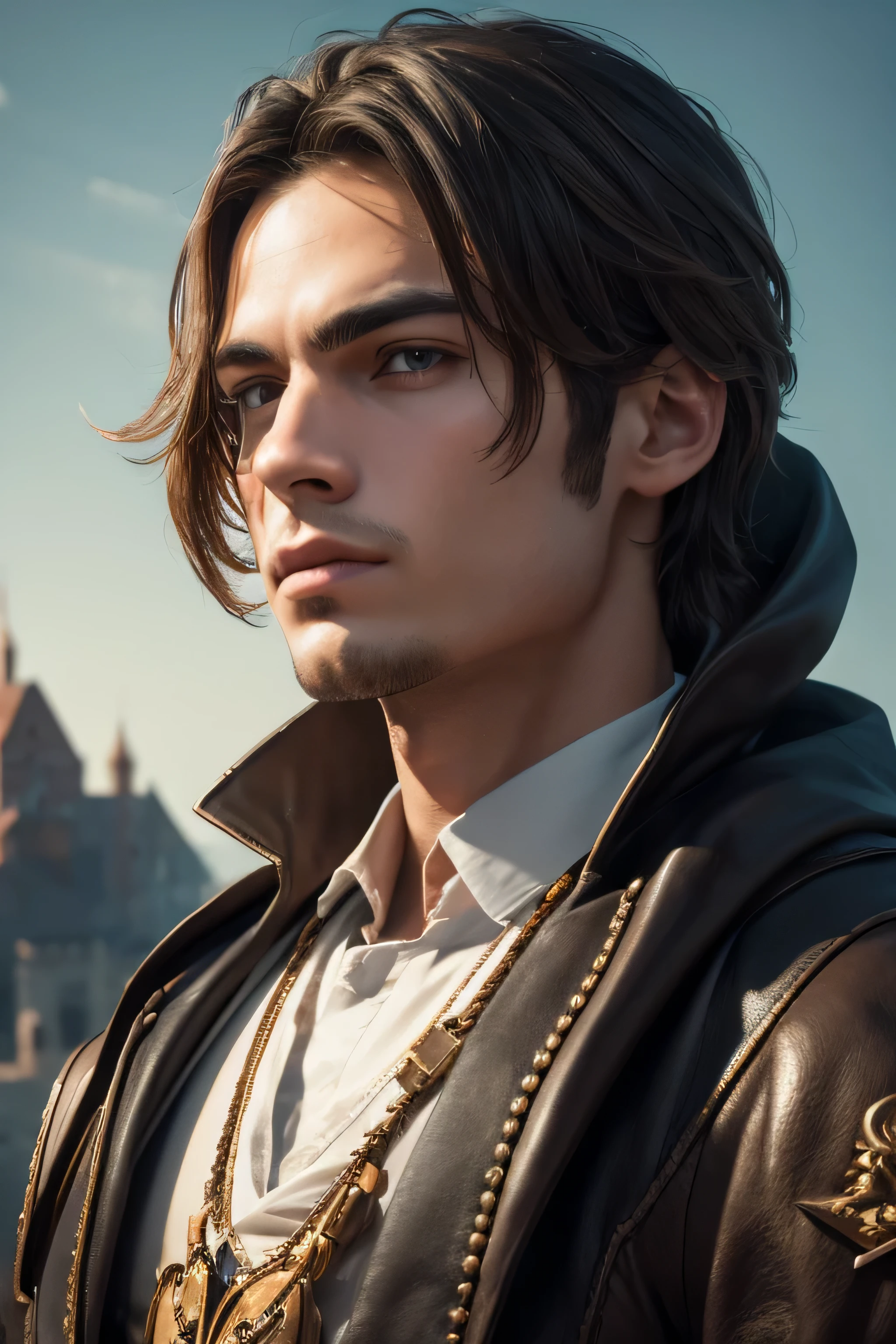 1 male alchemist, 25 years old, absurdres, high res, ultrasharp, 8K, masterpiece, the image should be of absurd resolution and high detail. It should be ultra-sharp and available in 8K resolution, representing a masterpiece in image quality.