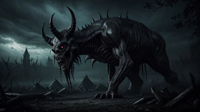a scary monster, terrifying creature, dark fantasy concept, nightmarish being, grotesque abomination, ominous entity, malevolent apparition, sinister entity, twisted and deformed, nightmarish anatomy, nightmarish visage, horrifying features, malformed body, visceral and unsettling, unspeakable horror, chilling presence, dark and brooding, sinister undertones, ominous atmosphere, foreboding and unsettling, (best quality, 8k, highres, masterpiece:1.2), ultra-detailed, (realistic, photorealistic, photo-realistic:1.37), dark fantasy art, digital painting, grotesque and disturbing, gothic horror, moody lighting, dramatic shadows, deep rich colors, ominous color palette