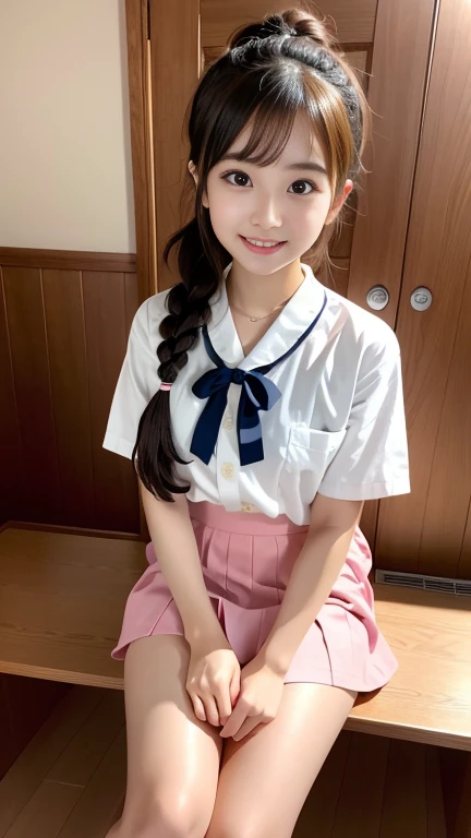 Ultra-high resolution、super high quality、8K、Real live performance、Very beautiful face、middle view、super high quality、wear着缎面黑色可爱内衣在温泉边笑容满面、22-year-old female college student、very cute 、Japanese girl uniform、wearing a Japanese uniform、Japanese 、Surrealism 、Like a high school、夏wear、一个女孩wear着、wear、 Looking at the camera、Full Body Ezbian、Very good skin、radiant skin、Beautiful thighs、shiny thighs、shiny legs、Japanese High School 、Nogizaka Idol、Korean Idol、Please put it inside、Catchy eyes、Bright shining white spotlight、Cute headband、Cute headbands、The floor is lit from below by very bright spotlights.、(half|Chopped| Quick way| Hammerhead| Braided Bread| French Braid|Corn Bun|,(Beautiful line),(skirt lift),