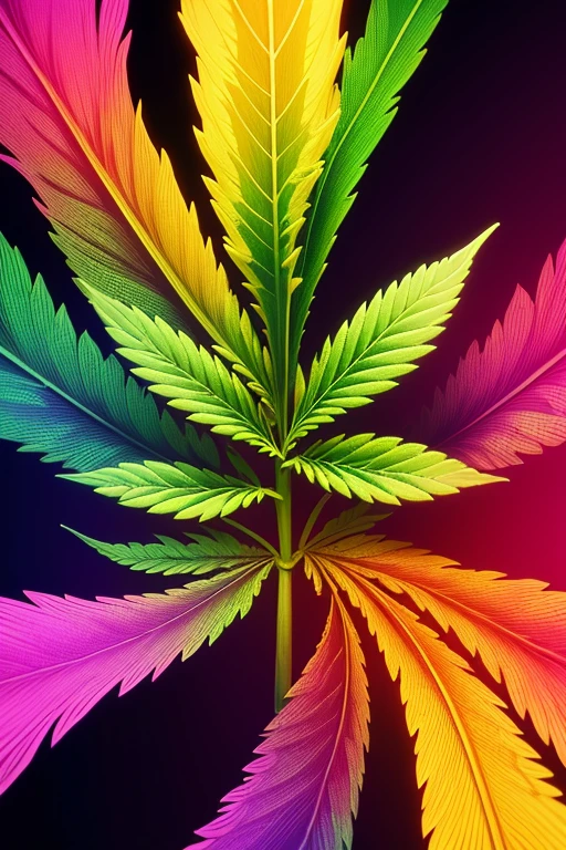 Marijuana leaf, psychedelic background