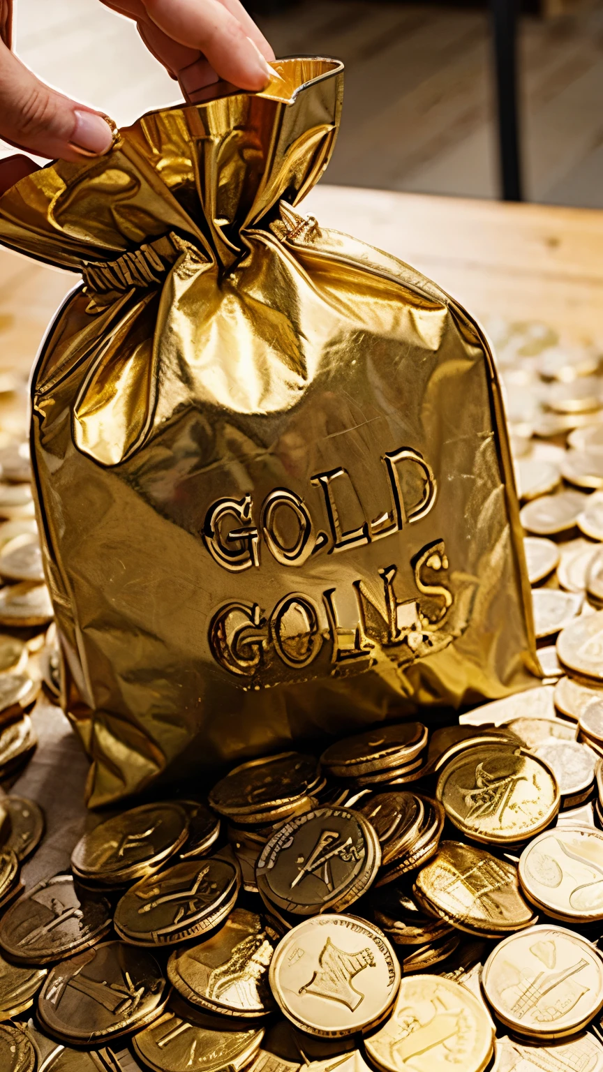 A bag of gold coins