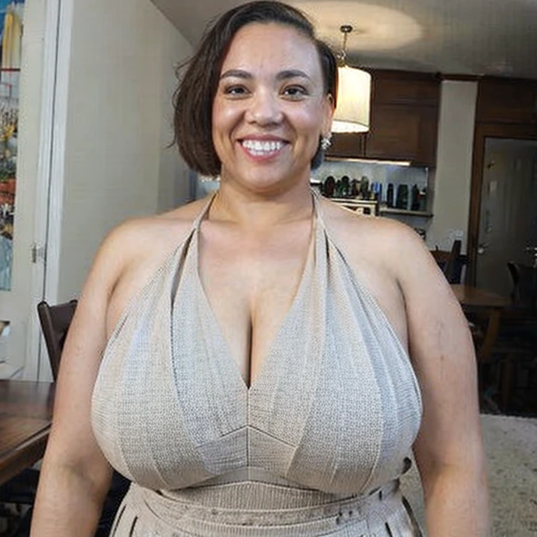 (masterpiece, best quality:1.2), 1woman, solo, curvy, thick, large chest, mixed Race,