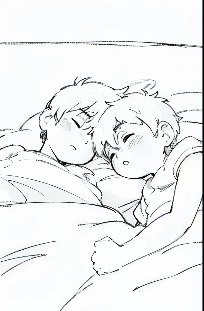 Asian boy, high resolution, high definition, 4k, ((masterpiece)), shaggy, boy, Ultra-clear 4K fanart, (Pencil_Sketch:1.2, messy lines, greyscale, traditional media, sketch),
Sleep, cute boys,