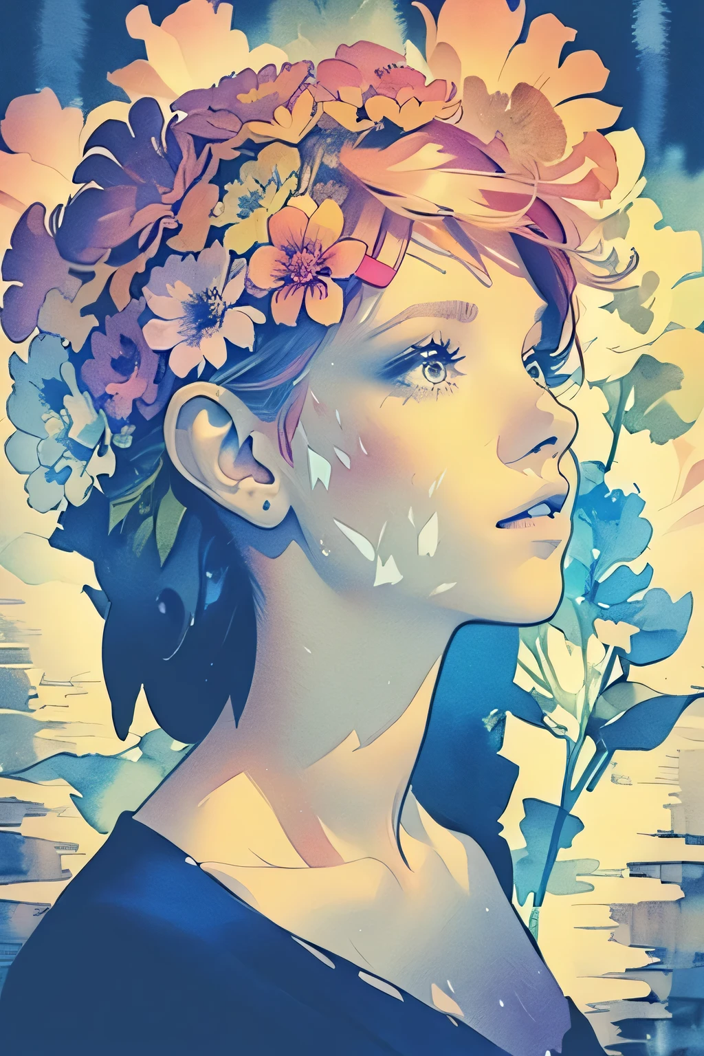 Micho Style、(((stylish fashion))), 8K Quality、Intense watercolor, Detailed watercolor art, Watercolor splash, Surreal, avant-garde pop art, Beautiful and expressive paintings, Beautiful artwork illustration, Very colorful tones, wonderful, Cool beauty, highest quality、Official Art, Vector art, Stylish design, (((The most beautiful girl))), (((highest quality))), HDR, ((detailed)), (((Doodle Art)), ((masterpiece)), ((Super detailed)), (((Colorful flowers))),(((Stylish))),