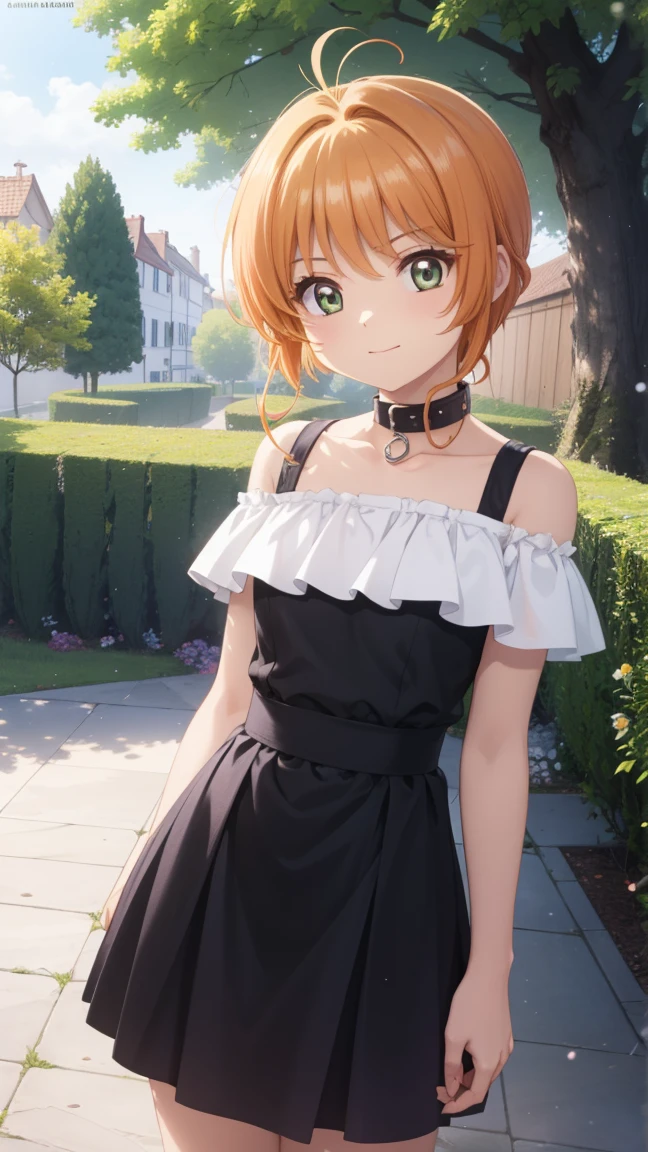 obra maestra, mejor calidad, high resolution, 1 chica, cara detallada, Rubor, estilo anime cg, (pechos medianos), (18 year old girl), buena iluminacion, Cuerpo perfecto, sakura kinomoto, (mordaza de cinta), (Encuadernado con cinta), (brazos atados), Ojos abiertos, pupilas dilatadas, garden, vestido de novia sin tirantes, collar, joyas, 