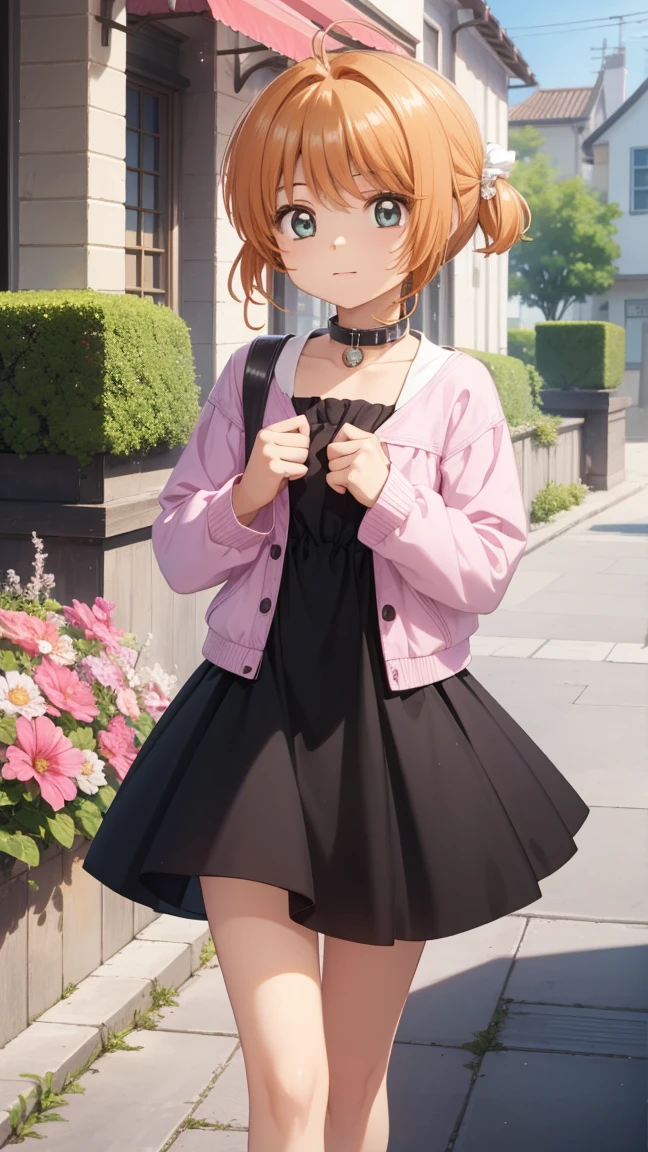 obra maestra, mejor calidad, high resolution, 1 chica, cara detallada, Rubor, estilo anime cg, (pechos medianos), (18 year old girl), buena iluminacion, Cuerpo perfecto, sakura kinomoto, (mordaza de cinta), (Encuadernado con cinta), (brazos atados), Ojos abiertos, pupilas dilatadas, garden, vestido de novia sin tirantes, collar, joyas, 