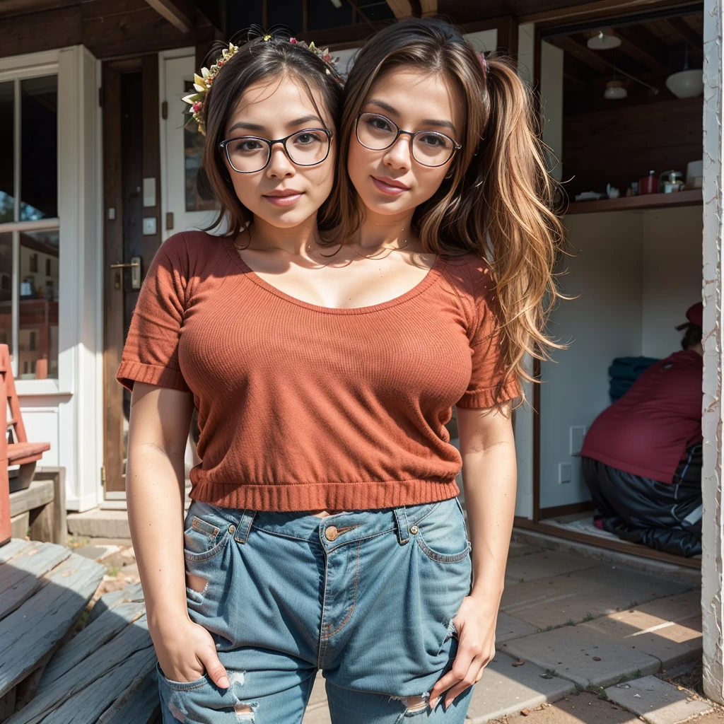 2heads, (one head adult:1.5), (one head child:1.5), (female:1.5)