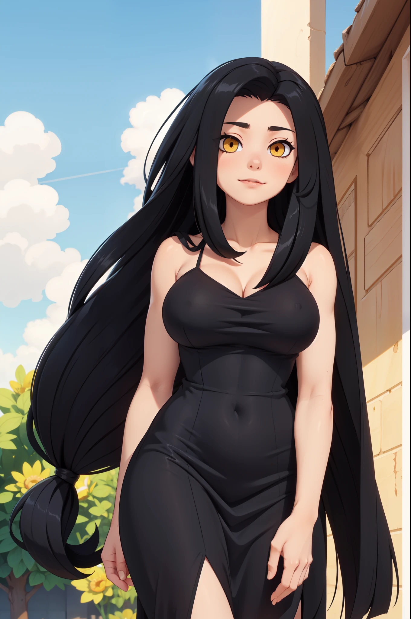 muscular huge breasts thick sunny sky clouds black hair yellow eyes sundress black hair yellow eyes pale skin solo joyful long straight hair long straight hair long straight hair long straight hair long straight hair long straight hair long straight hair long straight hair long straight hair