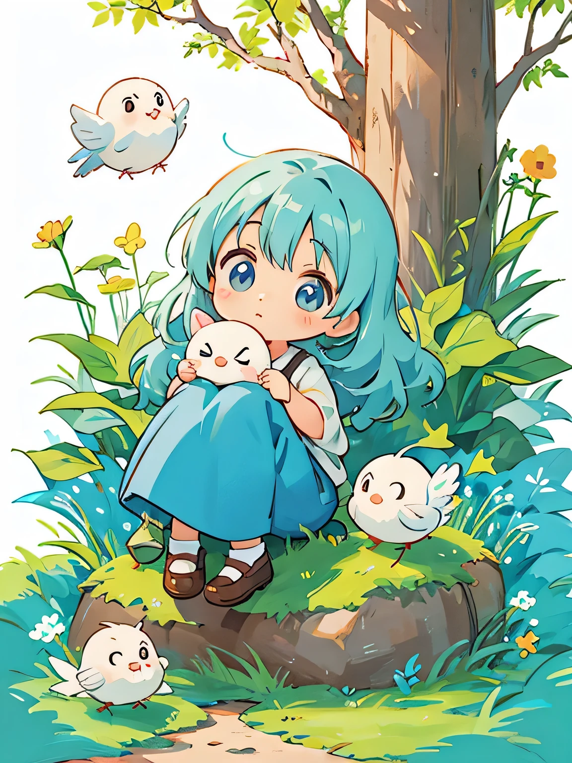 hayao Miyazaki、Kawaii Design, most beautiful girl ever、Chibi, birdie、High walls