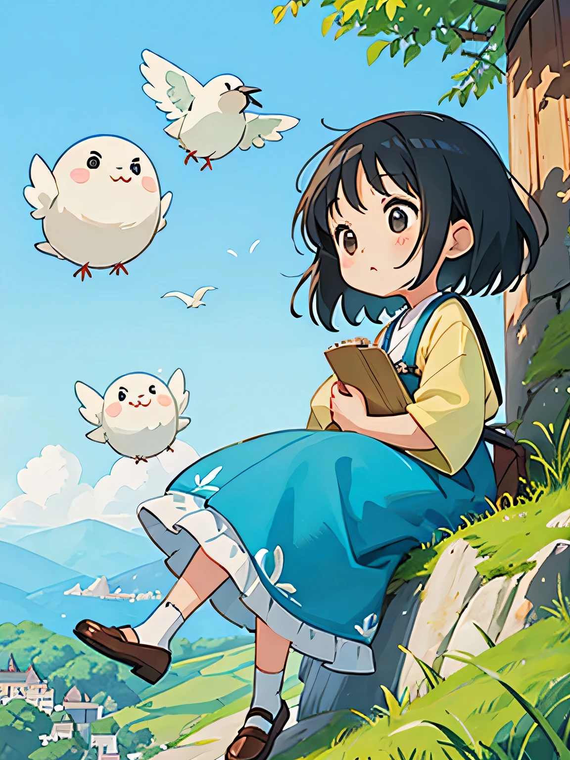 hayao Miyazaki、Kawaii Design, most beautiful girl ever、Chibi, birdie、High walls