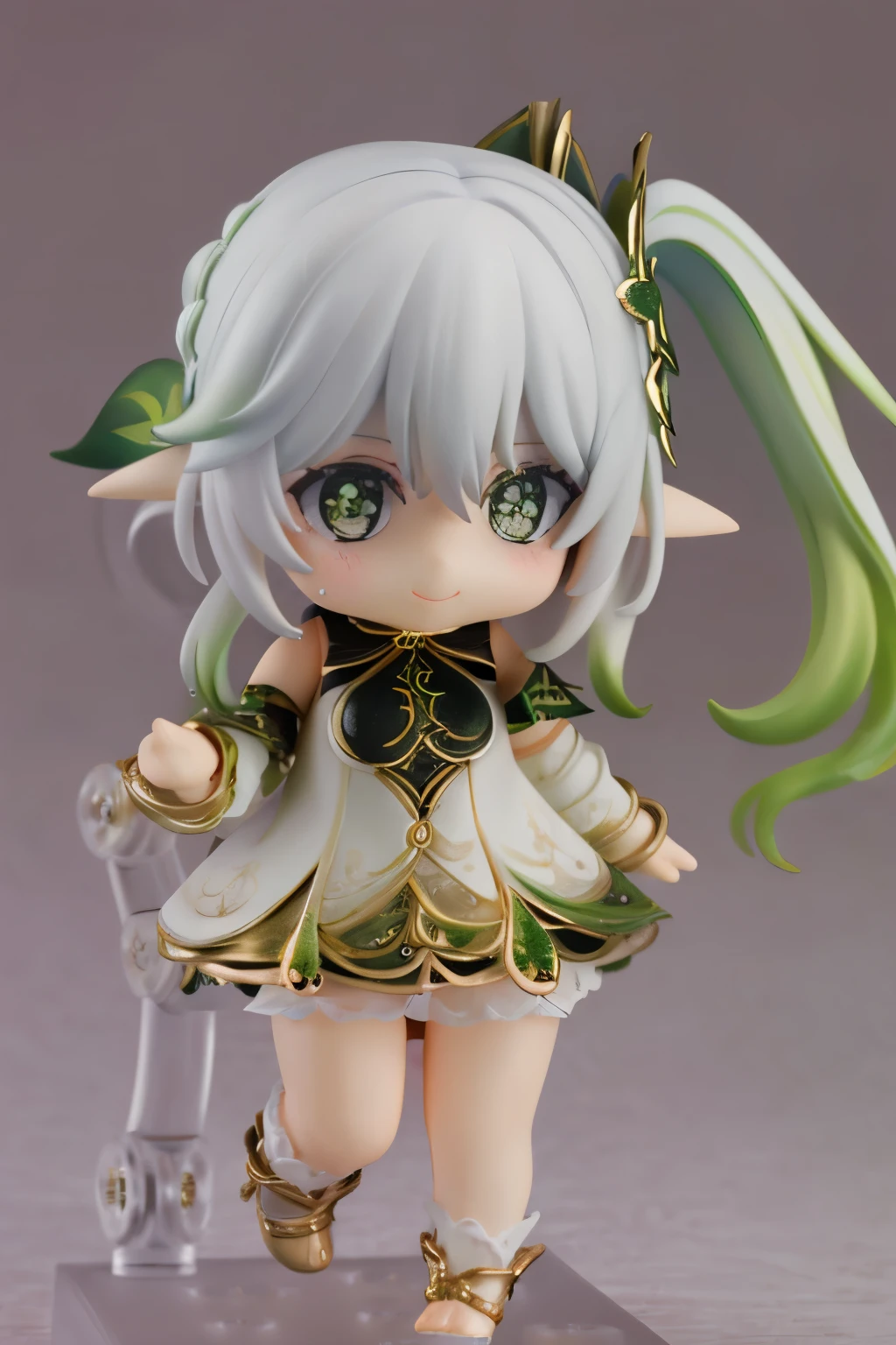 Masterpiece, hd, nahidadef，The upper part of the body，thick leg，big assa，Off-the-shoulder attire，ssmile，e，simple backgoun，detailed hair, nendoroid, detailed