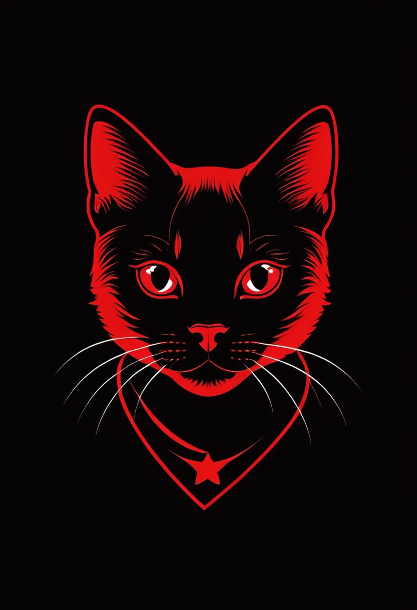 Logo con un gato de color rojo