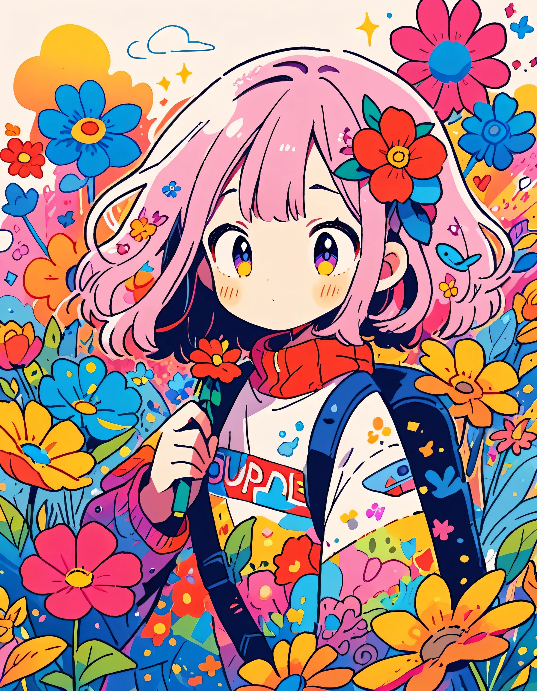 Micho style, (((kawaii design))), The most beautiful girl of all time、Totoro、Totoro Forest、8K Quality、Intense watercolor, Detailed watercolor art, Watercolor splash, Surreal, avant-garde pop art, Beautiful and expressive paintings, Beautiful artwork illustration, Very colorful tones, wonderful, Cool beauty, highest quality、Official Art, Vector art, (((highest quality))), HDR, ((detailed)), (((Doodle Art)), ((masterpiece)), ((Super detailed)), (((Colorful flowers))), (((adventure)))