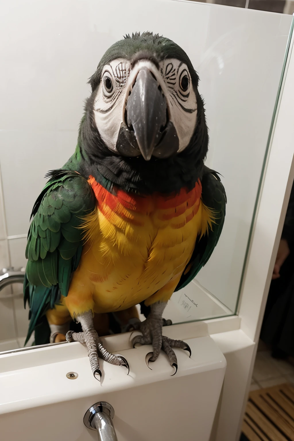 parrot drawing washing hands
