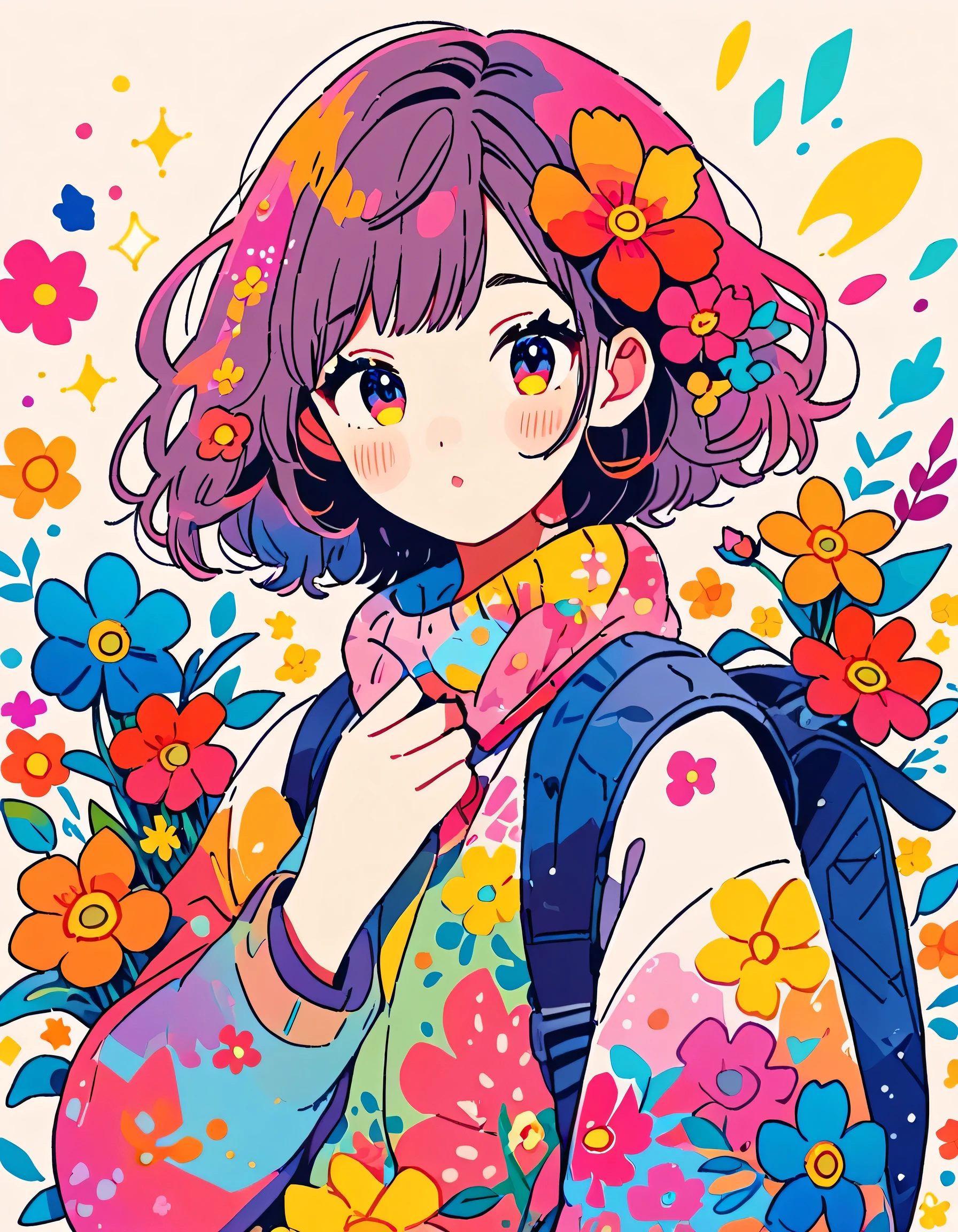 Micho Style、(((stylish fashion))), 8K Quality、Intense watercolor, Detailed watercolor art, Watercolor splash, Surreal, avant-garde pop art, Beautiful and expressive paintings, Beautiful artwork illustration, Very colorful tones, wonderful, Cool beauty, highest quality、Official Art, Vector art, Stylish design, (((The most beautiful girl))), (((highest quality))), HDR, ((detailed)), (((Doodle Art)), ((masterpiece)), ((Super detailed)), (((Colorful flowers))),(((Stylish)))