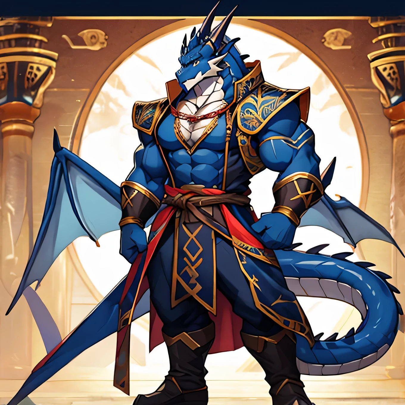 　Muscular　Macho　vestments　　Navy Blue Dragon Man　Handsome