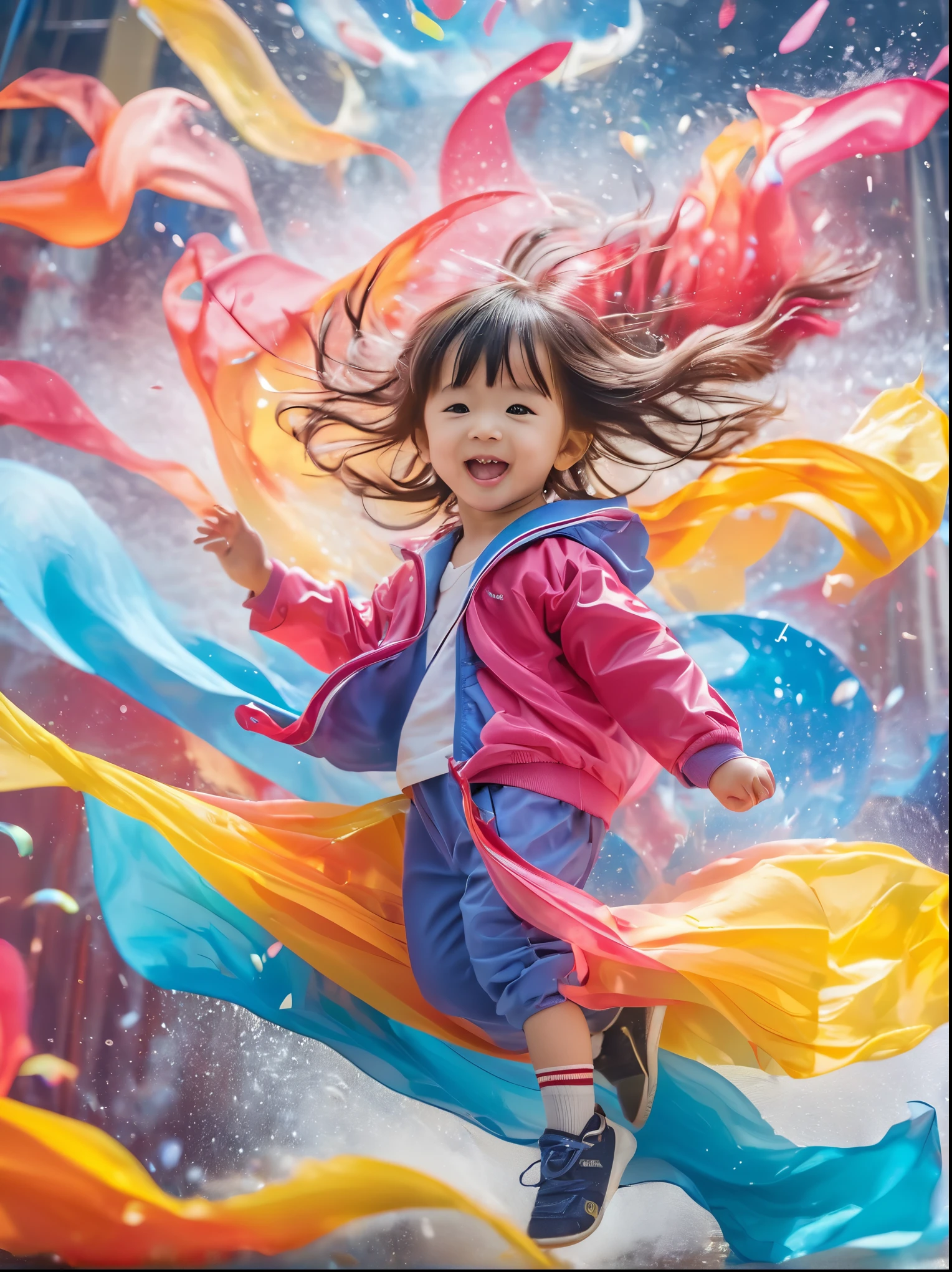 (超Reality:1.4),(((Full body shot:1.5))),original,emotion,dynamic,扭曲emotion效果,Energetic,Use unusual colors,Lovely photography,Children's Day Fun,Childlike,(Reality,Photo Realism:1.4),Stylized image of a girl made of pink and blue cotton candy,Fantastic,Delicate eyes,Delicate face,Delicate skin,light smile, fang, Surrealism, drop shadow, anaglyph, stereogram, tachi-e, pov, atmospheric perspective, 8k, super detail, ccurate, best quality, anatomically correct, textured skin