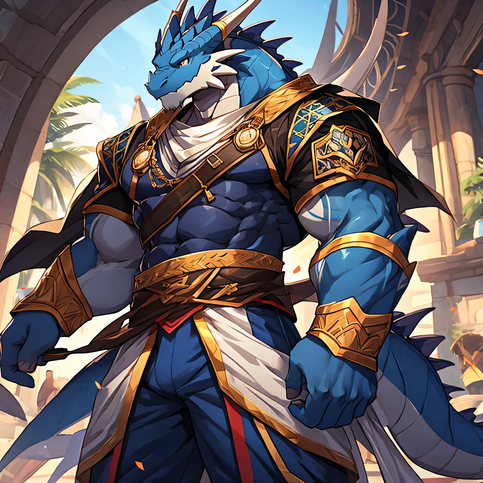 　Muscular　Macho　vestments　　Navy Blue Dragon Man　Handsome