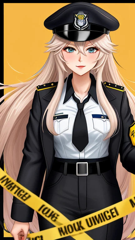 Ia creates Yor Forger from spy x family wearing a police uniform 