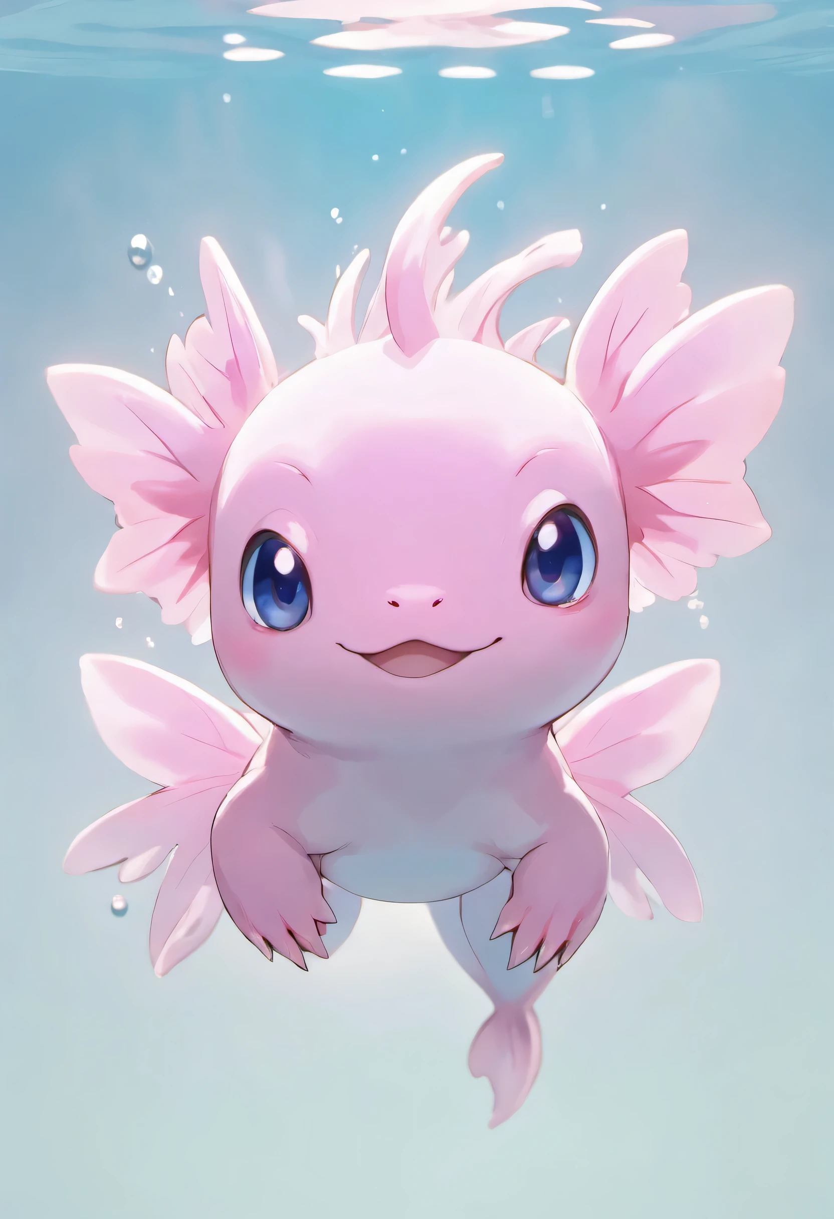 a  axolotl,wispy fins,adorable,cute,swimming,underwater,aquarium,aquatic animal,fantasy,magical,glowing,ethereal,pastel colors,soft lighting,detailed texture,realistic,photorealistic,highly detailed,8k,masterpiece,professional digital art