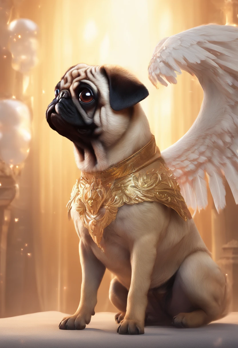 White bulldog god with robe