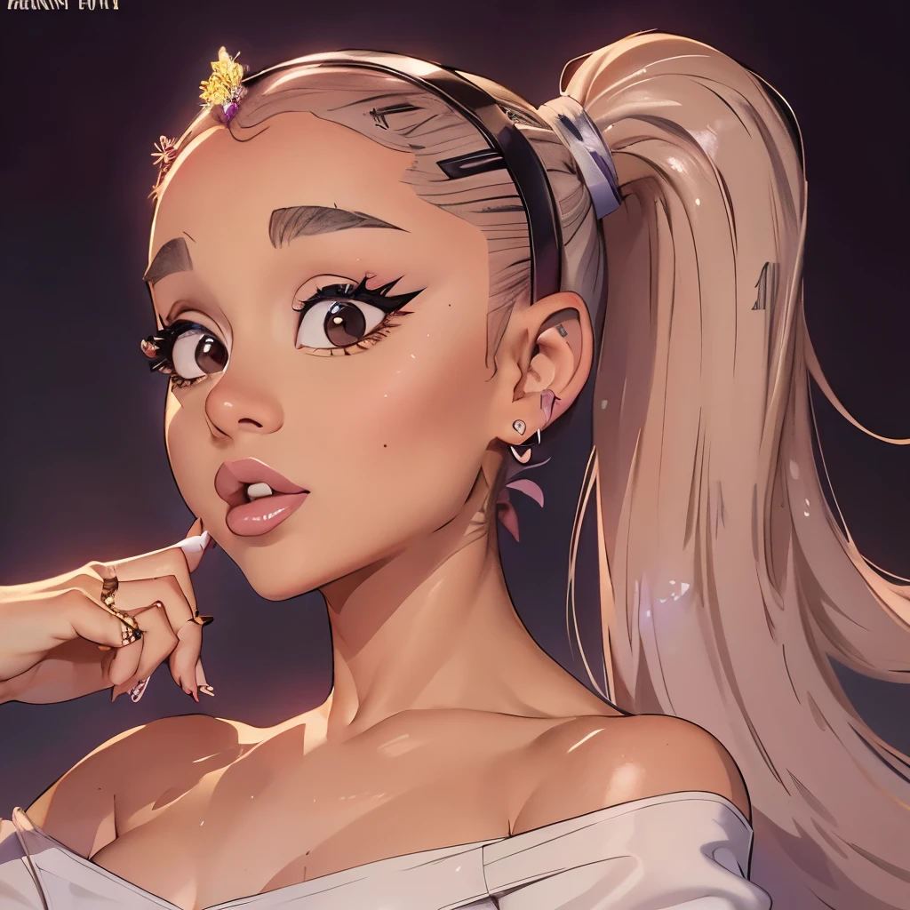 um close de uma mulher, ariana grande, fotografia de ariana grande, ariana grande como uma sereia, retrato de ariana grande, ava max, retrato de Kim Petras, face like exposed ester, bela obra de arte, photo shoot for glossy magazine, papoula, alexa grace, 