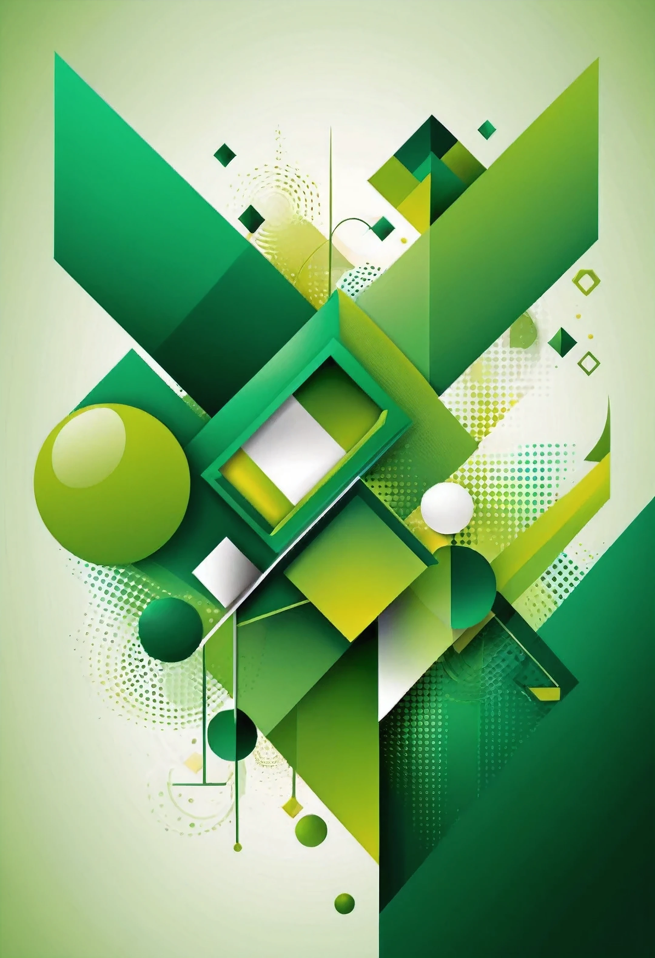 Tema: Abstract and symbolic design using geometric shapes with color gradients. Detalhes da Imagem: Cores Principais: Verde: Utilize a cor #0B6624 em uma escala de gradiente que vai do tom mais escuro ao mais claro. Amarelo: Utilize a cor #CBAD13 em uma escala de gradiente que vai do tom mais escuro ao mais claro. Azul: Utilize a cor #01415A em uma escala de gradiente que vai do tom mais escuro ao mais claro. Branco: Use detalhes em branco para acentuar e delinear elementos importantes. geometric shapes: circle: Representando unidade e continuidade. Utilize o gradiente de azul (#01415A), com o centro mais claro e escurecendo para as bordas. Symbolizing growth and direction. Utilize o gradiente de amarelo (#CBAD13), with a darker base and lighter apex. Representando estabilidade e estrutura. Utilize o gradiente de verde (#0B6624), com a base mais escura e o topo mais claro. Image composition: Place the circle in the center of the image, to attract attention and symbolize the central unity. Posicione o de forma que a ponta aponte para cima, sugerindo crescimento e progresso, with the base aligned with the bottom of the circle. Insert the vertically to the right side of the circle, simbolizando estrutura e estabilidade. Use detalhes em branco para adicionar bordas ou linhas finas que delineiem as formas, garantindo contraste e clareza. Technical specifications: Formato: PNG ou JPG, with high resolution (300 DPI) to ensure professional quality in print or digital use. dimensions: Minimum 1920x1080 pixels to ensure versatility of use across different media (cartazes, banners, redes sociais). Paleta de Cores: Exclusively the provided colors and their gradient variations. Objetivo da Imagem: Convey a message of unity, growth and stability through a sophisticated and visually striking design. Create a strong visual impact that resonates with audiences, using colors and symbolic shapes