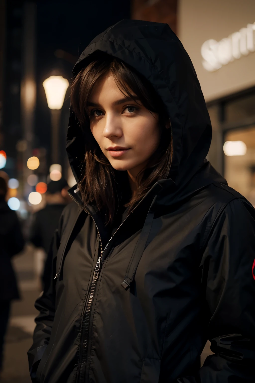 Fashion jackets for men and women, black color with 4 outside pockets, small and removable hood, warm in the winter and cool in the summer