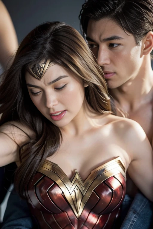 私はWonder Womanです、完璧なWonder Womanの衣装,押しDefeated,Defeated,A man mounts me,Face grabbed、Hug from the front,Hugged,Being strangled,You can hold it,Men lick my face with their tongues,The guys lick my head with their tongues,Men lick my hair with their tongues,My body is licked by men,sleeping face,Close ~ eyes,Open your mouth,Tired face,Face of Suffering,Being slapped in the face,Getting punched in the face,Fighting with men,Fight with the men,Surrounded by men,,Caught between the men,Being held back by men,Entanglement with males, Attacked by men,Brown Hair, masterpiece、beautiful girl、fine 目、puffy eyes、highest quality, 超High resolution, (reality: 1.4), Cinema Lighting,so beautiful、Beautiful Skin、(超reality的な)、(High resolution)、(8k)、(Very detailed)、(beautiful and fine 目)、(Very detailed)、 Detailed face、Diagonal bangle hair、Brown Hair、20-year-old、Wonder Womanのコスプレ,Wonder Woman