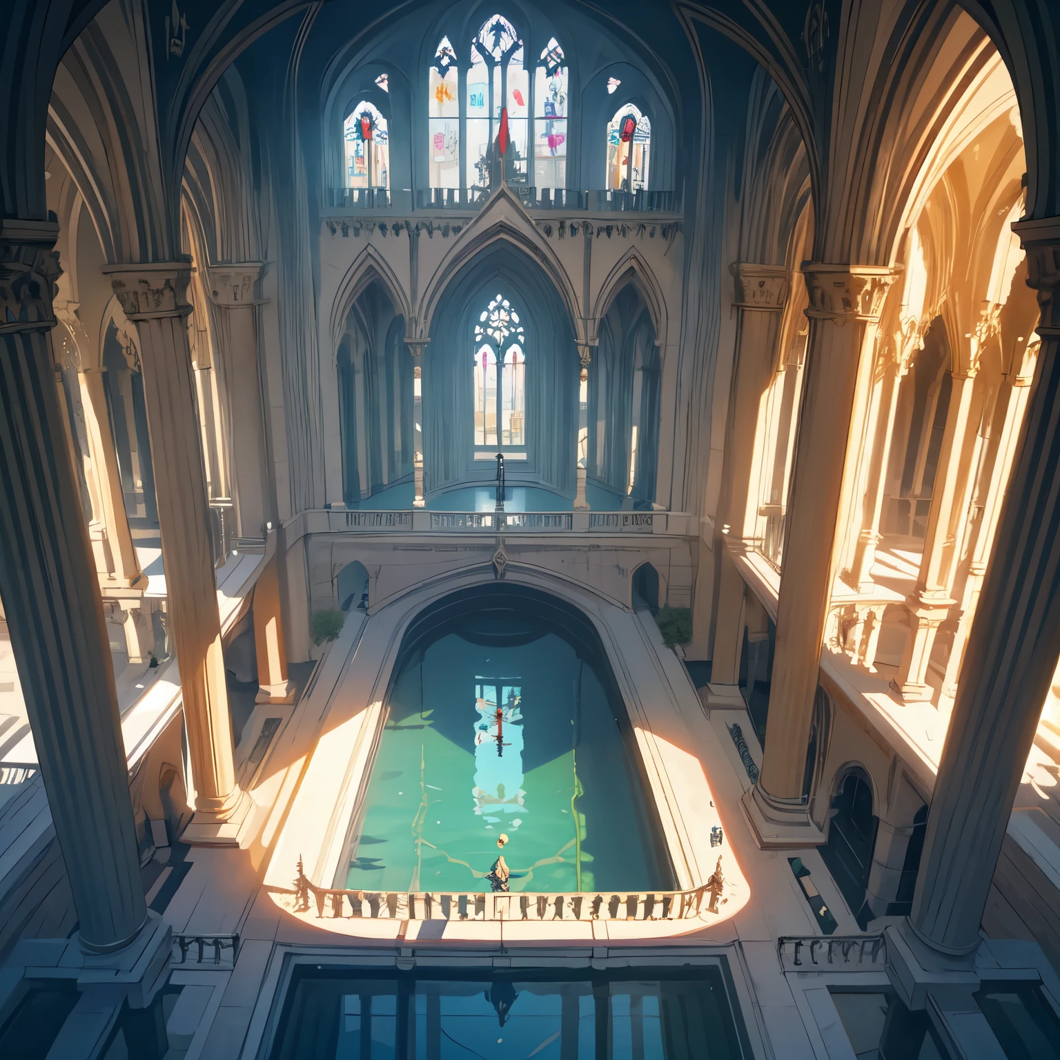 hourglass, Sunken treasures of Gothic architecture,View from the top
