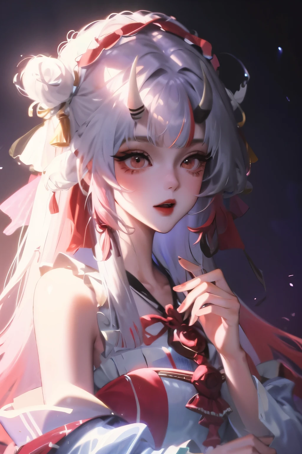 masterpiece, best quality, {best quality}, {{masterpiece}}, {High resolution}, focus, Anime style, Cartoon closeup of a lady, Girls Design, portrait, Gisha, Anime Character, long hair, Black Hair, Direct vision, Hair covers the ears, Delicate and powerful appearance, Dissonance, High, freckle, hapiness, Romantic Clothing, rich and colorful, color ,Rose Girl