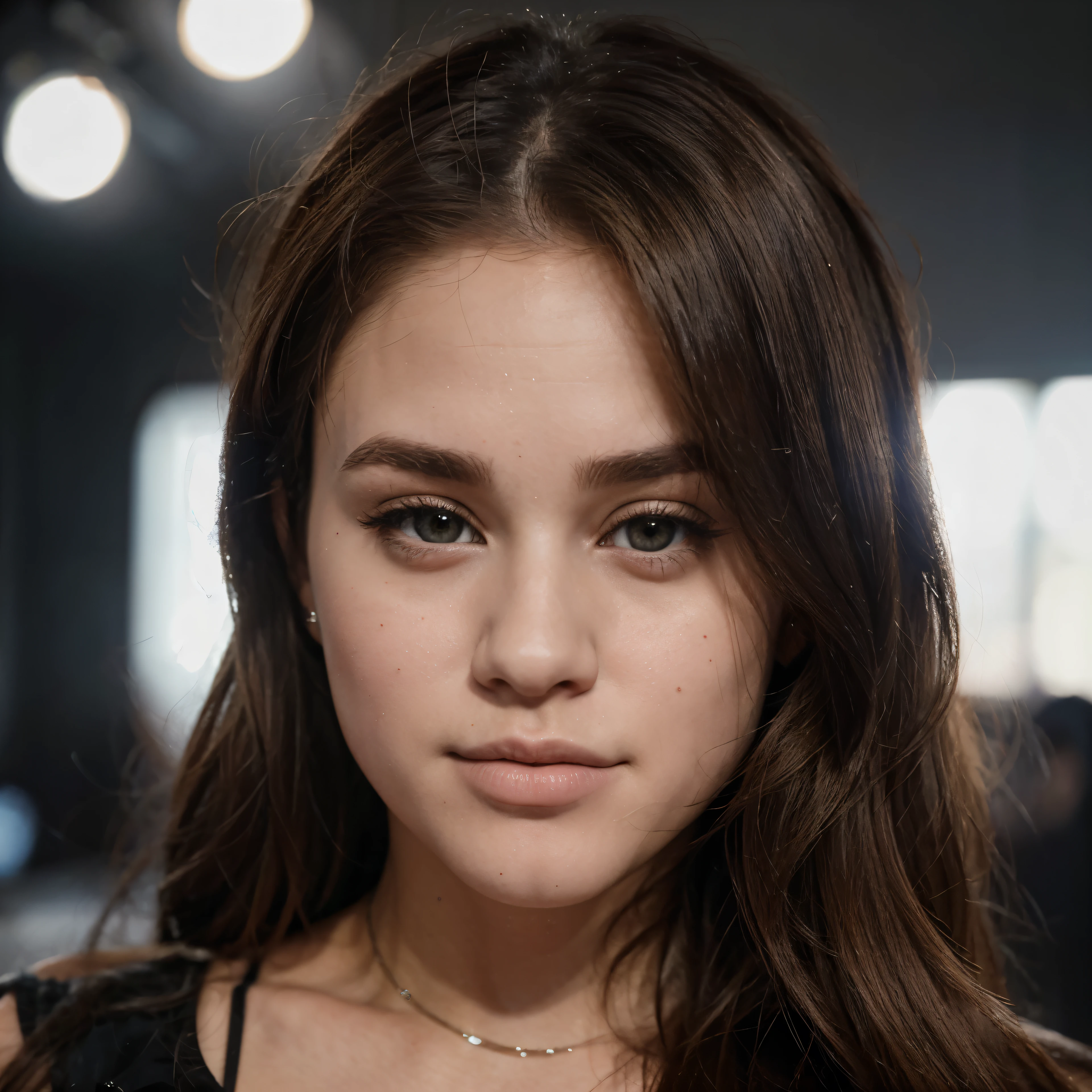Uma filha de charlie hunnam e ariana grande. Detalhes do rosto. Ultra realista