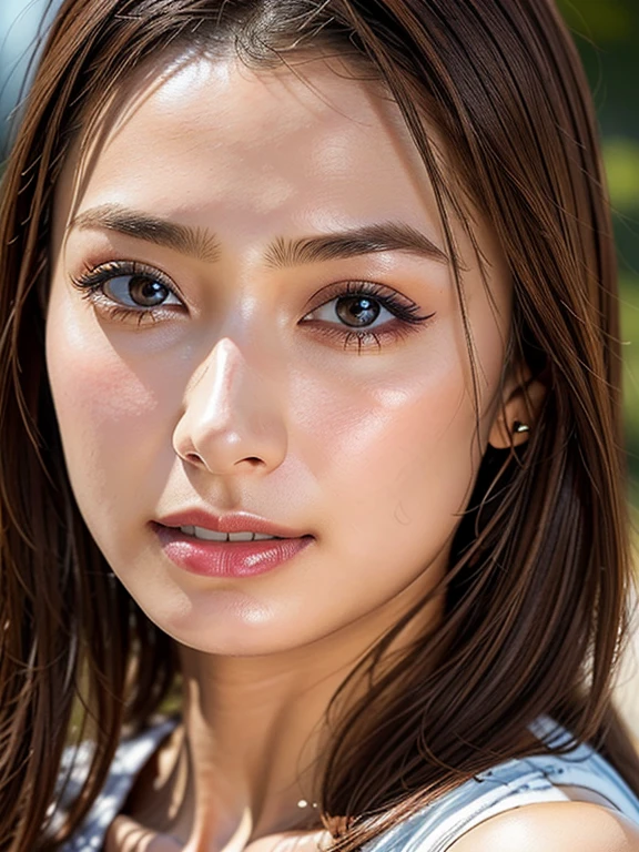((highest quality)),(超A high resolution),(Very detailed),(Detailed Description),((The best CG)),(masterpiece),Very detailedなアート、(highest quality、8k、32k、masterpiece)、(Realistic)、(Realistic:1.2)、(High resolution)、Very detailed, (Close-up face:1.6), Very beautiful face and eyes, Big eyes, 1 female、Tight waist、Delicate body、(highest quality、Attention to detail、Rich skin detail)、(highest quality、8k、Oil paints:1.2)、Very detailed、(Realistic、Realistic:1.37)、Bright colors、(Casual Fashion:1.3)
