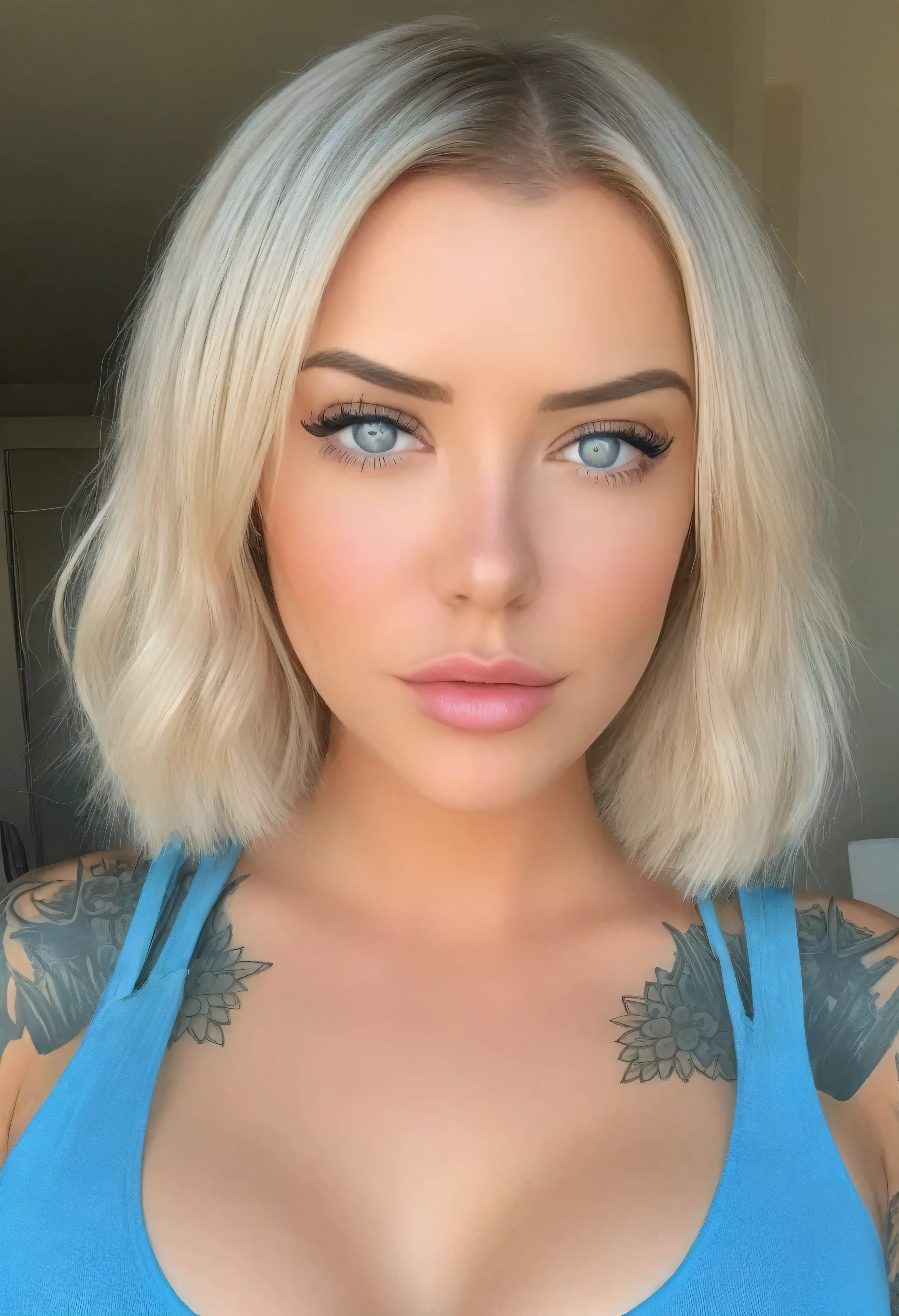 create an image demonstrating the style of ((Cyber Grunge)), hyper realism, 8k high definition, vibrant colors, sharp focus, insanely detailed, 35mm-raw-photo, dynamic-composition, perfect-eyes, perfect-lips, stunningly-beautiful, vibrant-colors, intense-expressions. She has blue eyes and a french-twist hair style. 