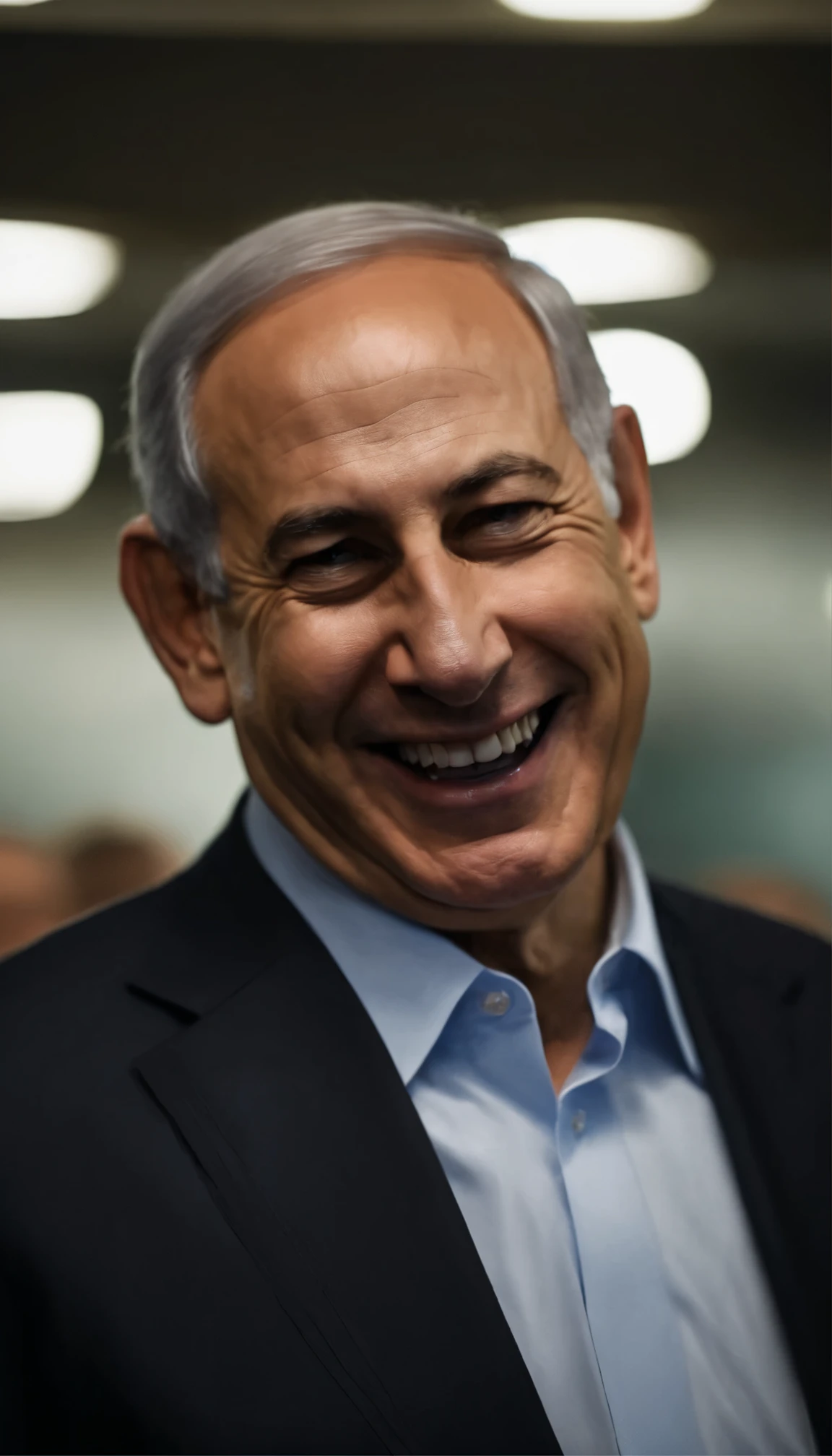 Netanyahu laughing