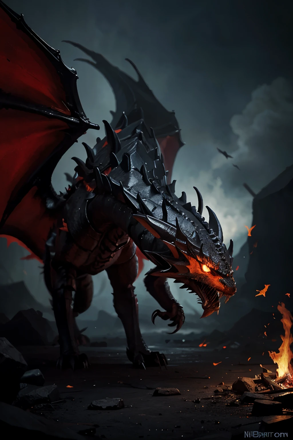 Abyssal black flame dragon