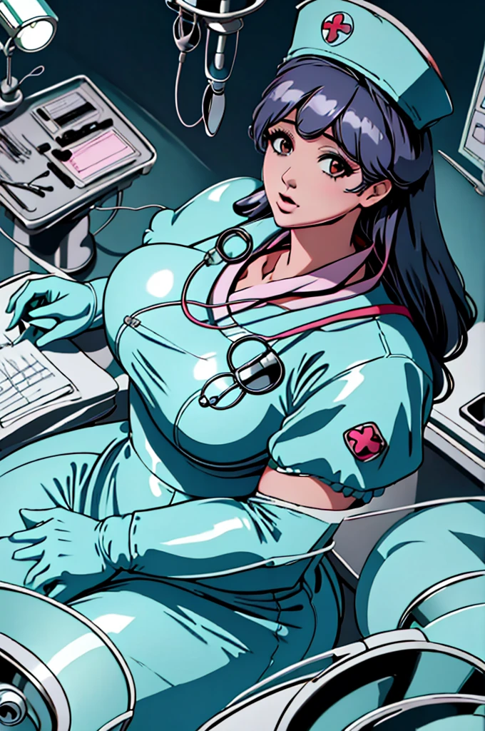 nurse uniform,hospital, latex nurse suit,nurses,busty,elbow gloves,labcoat,black hair woman,red eyes , gigantic ,medical instruments,asian nurse,two nurses,speculum,examination room,oversize ,big ass ,strap on, lay on table ,legs spreaded,giving birth,gyno chair , dentist,Milf,latex,red uniform,oversize breasts