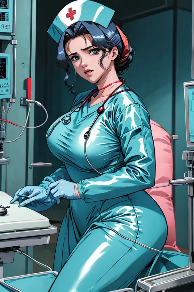 nurse uniform,hospital, latex nurse suit,nurses,busty,elbow gloves,labcoat,black hair woman,red eyes , gigantic ,medical instruments,asian nurse,two nurses,speculum,examination room,oversize ,big ass ,strap on, lay on table ,legs spreaded,giving birth,gyno chair , dentist,Milf,latex,red uniform,oversize breasts