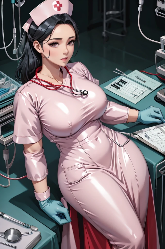 nurse uniform,hospital, latex nurse suit,nurses,busty,elbow gloves,labcoat,black hair woman,red eyes , gigantic ,medical instruments,asian nurse,two nurses,speculum,examination room,oversize ,big ass ,strap on, lay on table ,legs spreaded,giving birth,gyno chair , dentist,Milf,latex,red uniform,oversize breasts