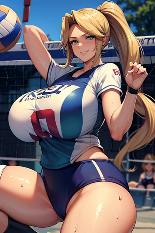 woman,Huge boobs,Huge breasts Huge breasts,とても唇が赤いHuge breastsを強調,Big Ass,Narrow waistLong legs,Green Eyes,
Huge ,Huge breasts, Huge breasts,とても唇が赤いHuge breastsを強調,Big Ass,Narrow waist,Long legs,
Greenish blue eyes 8k( A sloppy smile:1.5)The face we want, mischievous face, anime-style face, good facial expression, splashing sweat 8k(Volleyball Player:1.5)